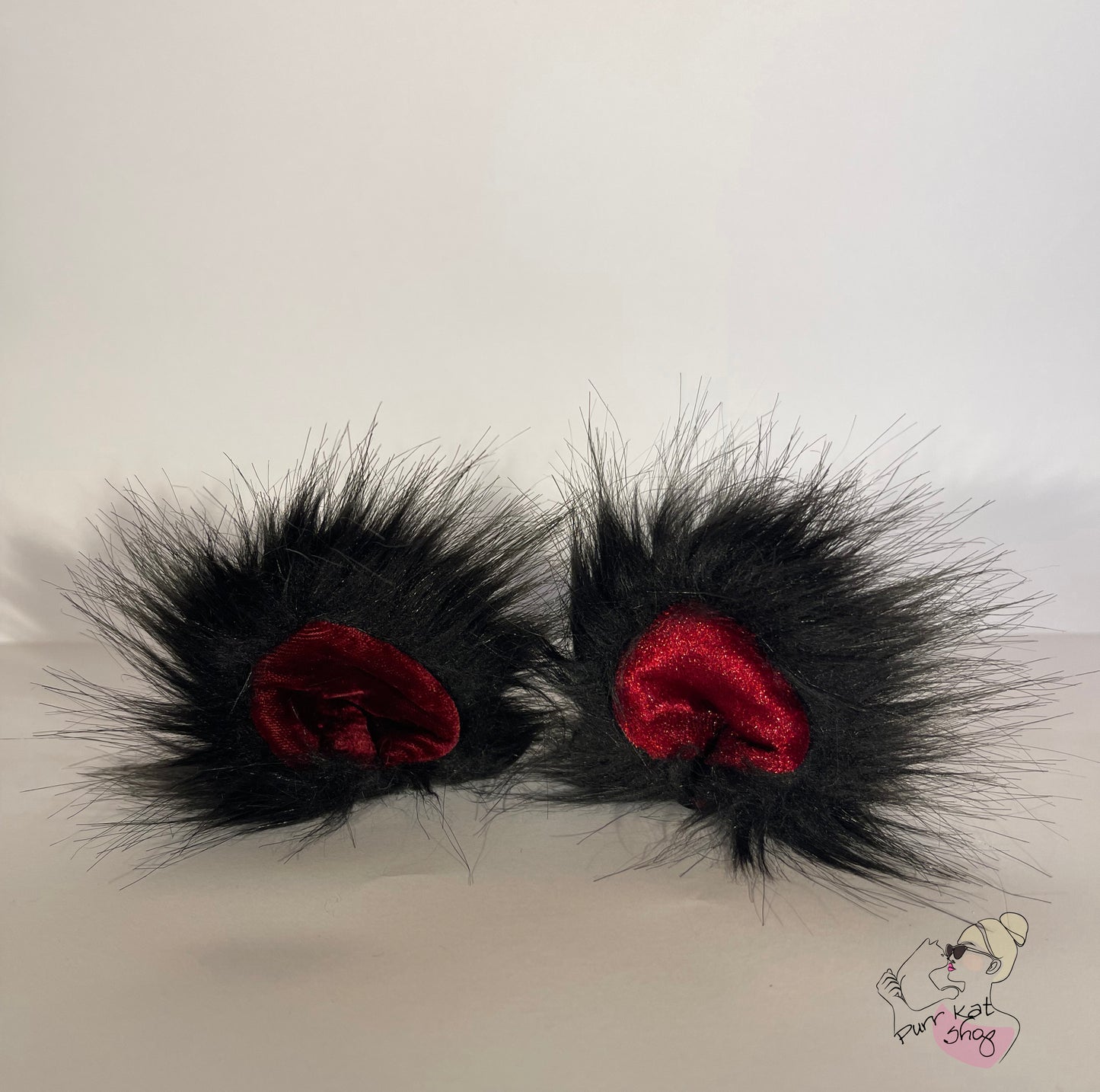 Black kat Red katten oortjes