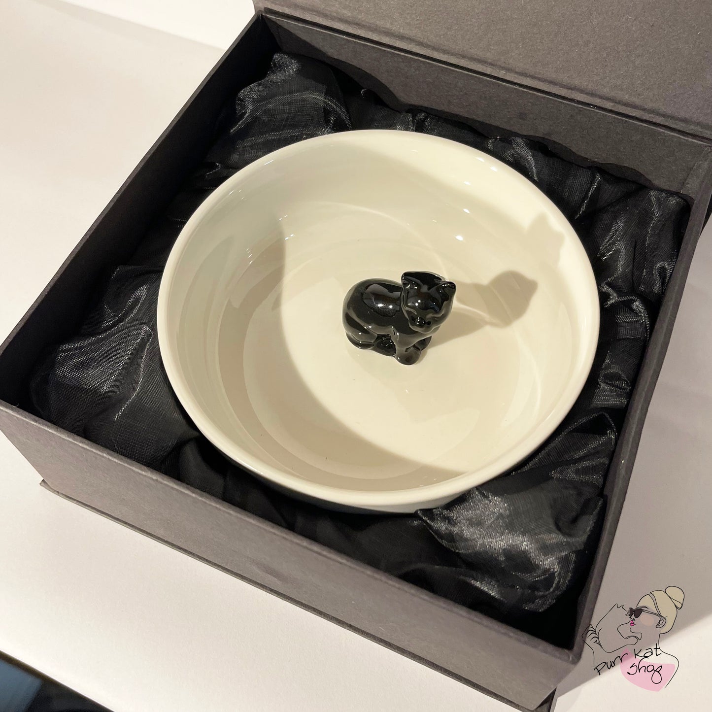 Bonbon schaaltje met zwarte kat