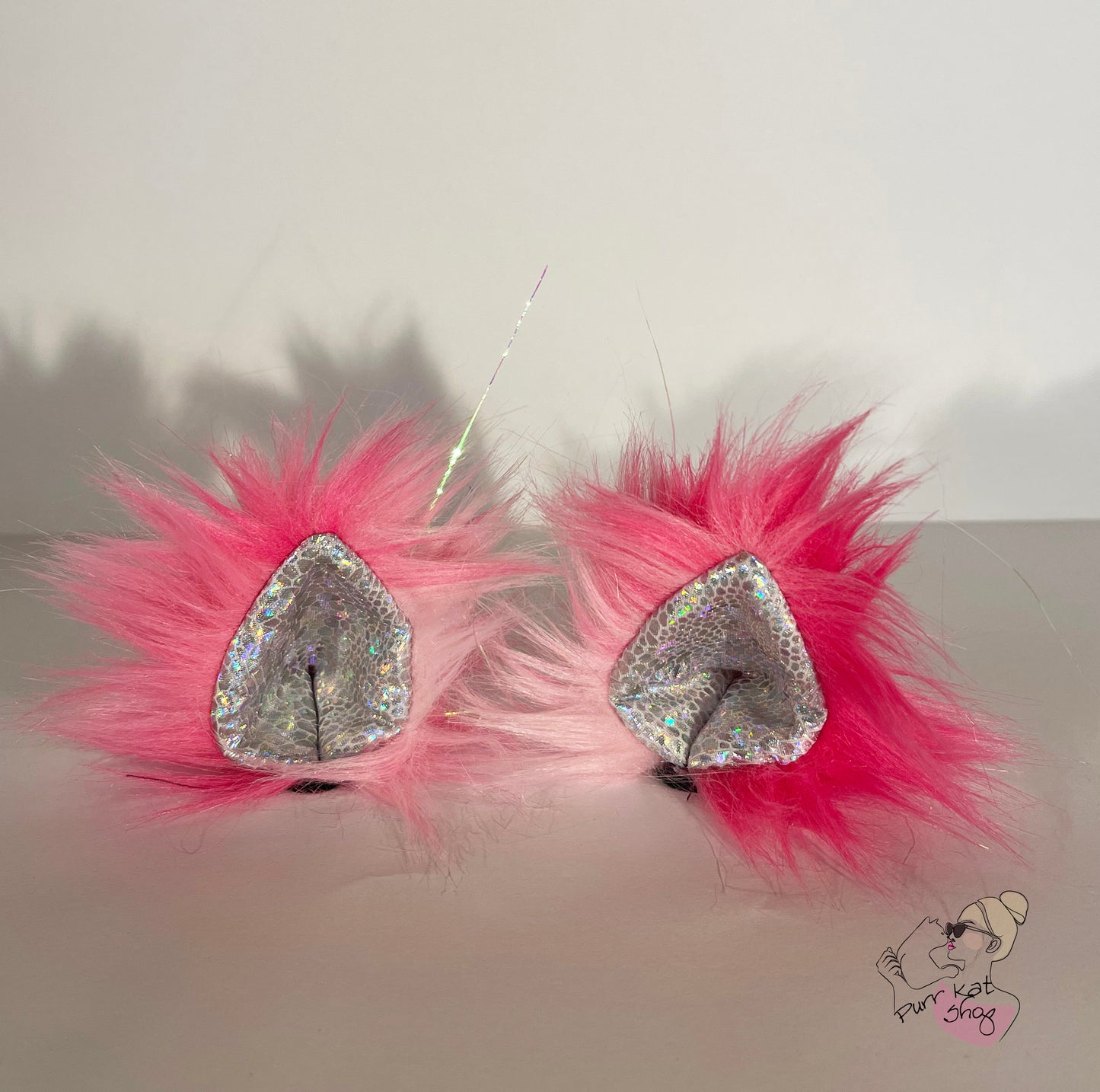 Pink kat Silver katten oortjes