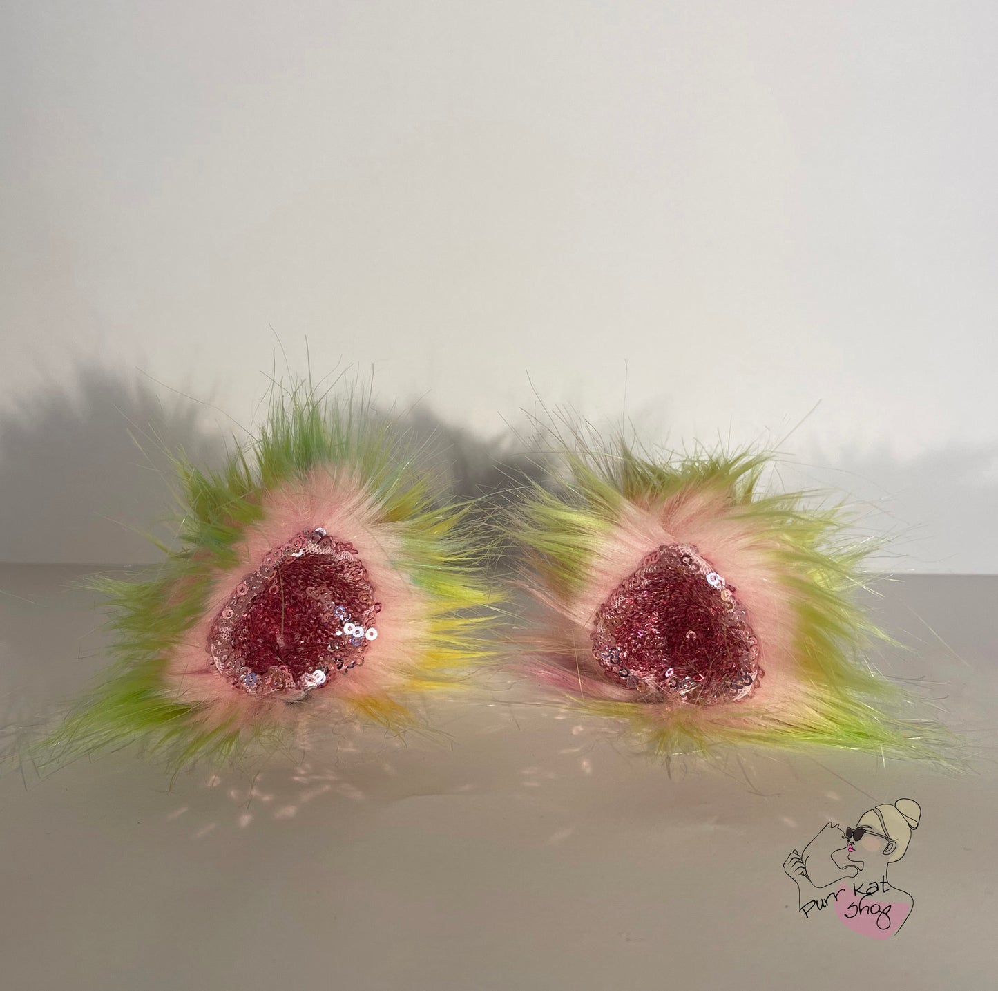 Rainbow pink glitter katten oortjes