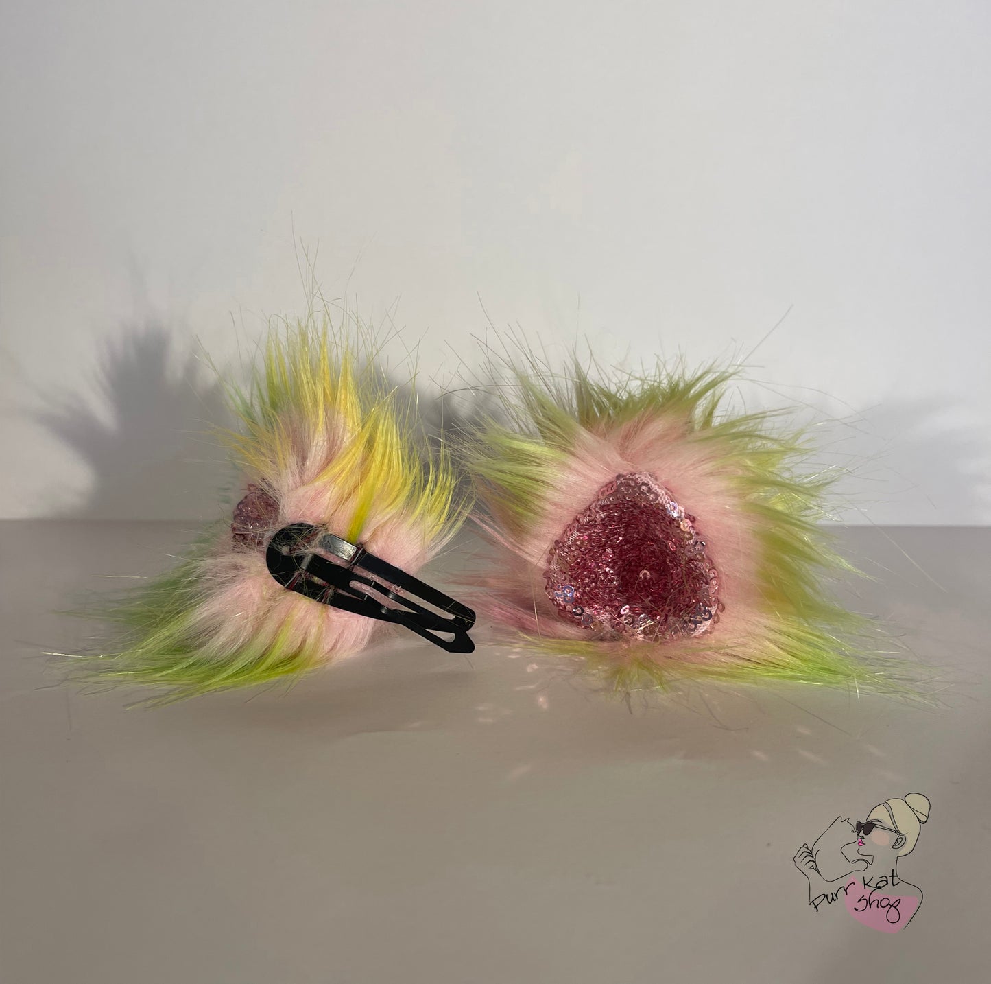 Rainbow pink glitter katten oortjes