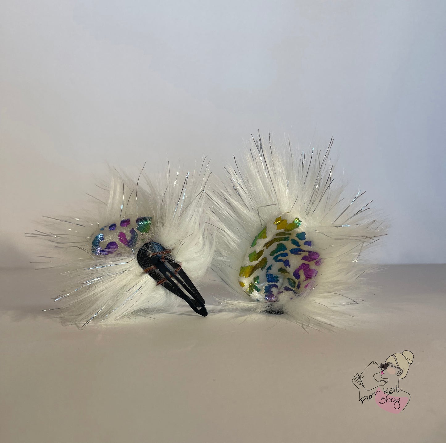 White kat Multi Collor katten oortjes